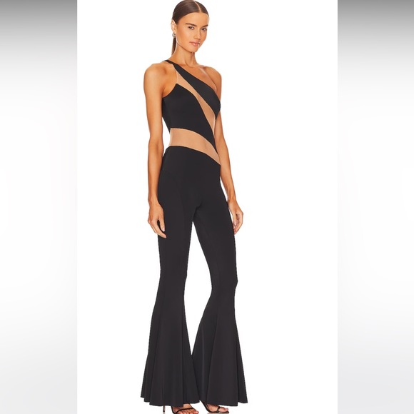Norma Kamali Snake Mesh Fishtail Jumpsuit - Picture 2 of 13